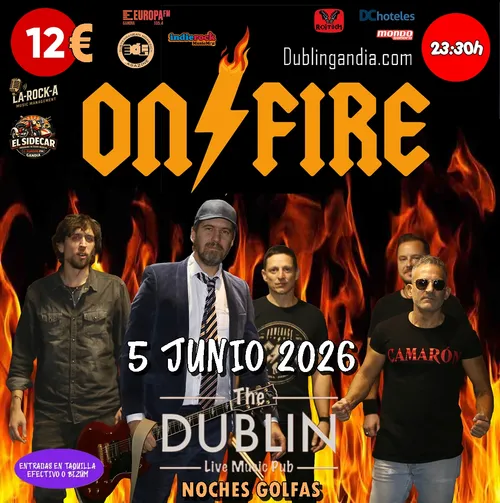 Cartel: ON FIRE UN HOMENAJE A AC/DC